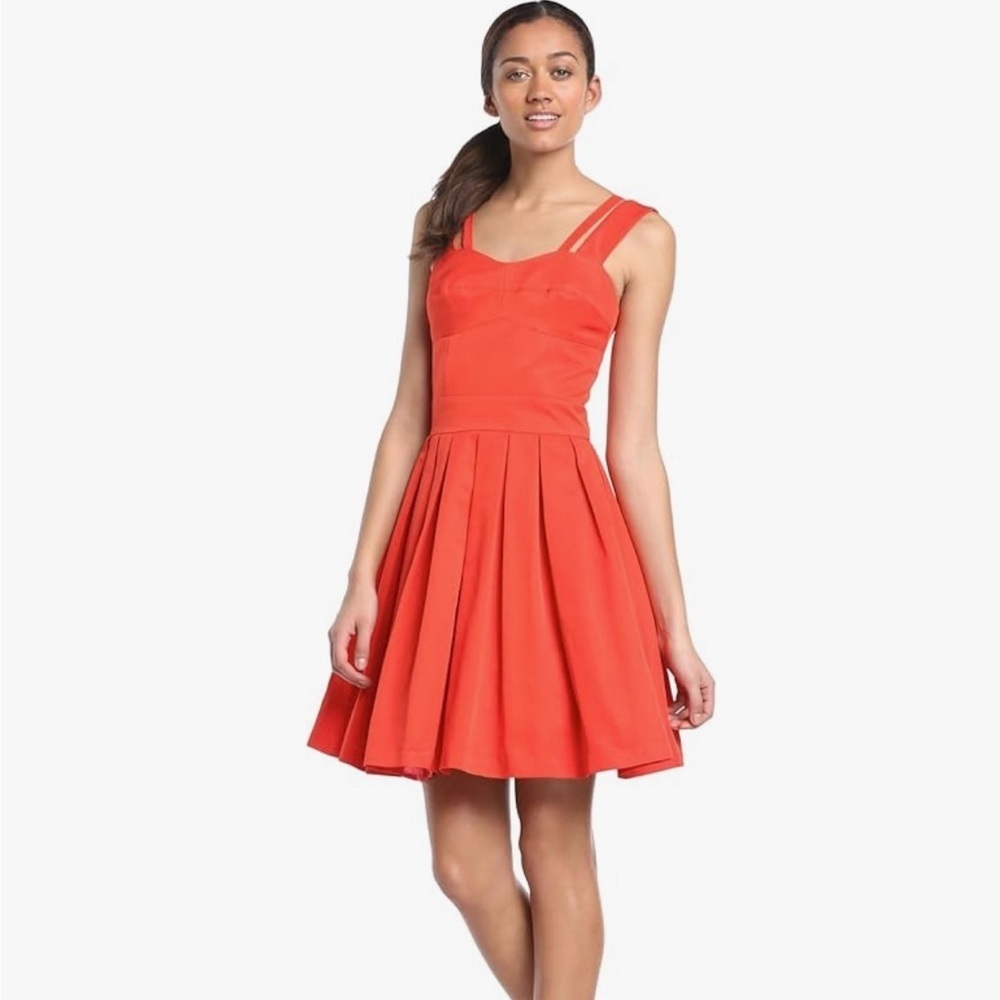 NWOT Sinéquanone Paris Bright Orange Bustier Puff Dress